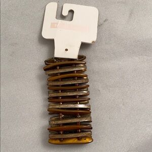 Hype brown and copper stretch beaded boho bracelet